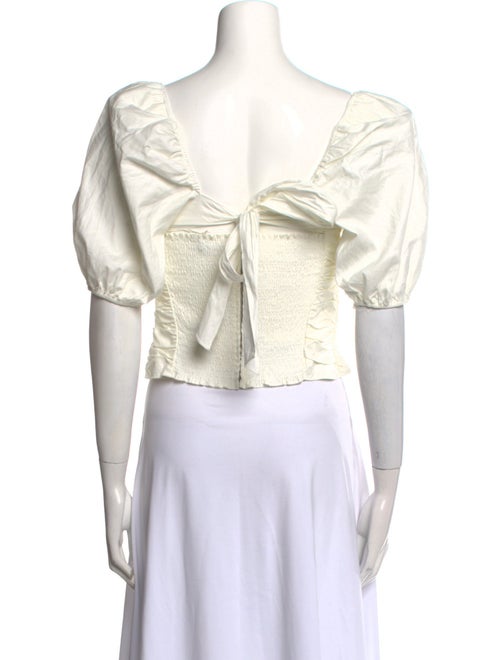 Reformation Square Neckline Short Sleeve Crop Top