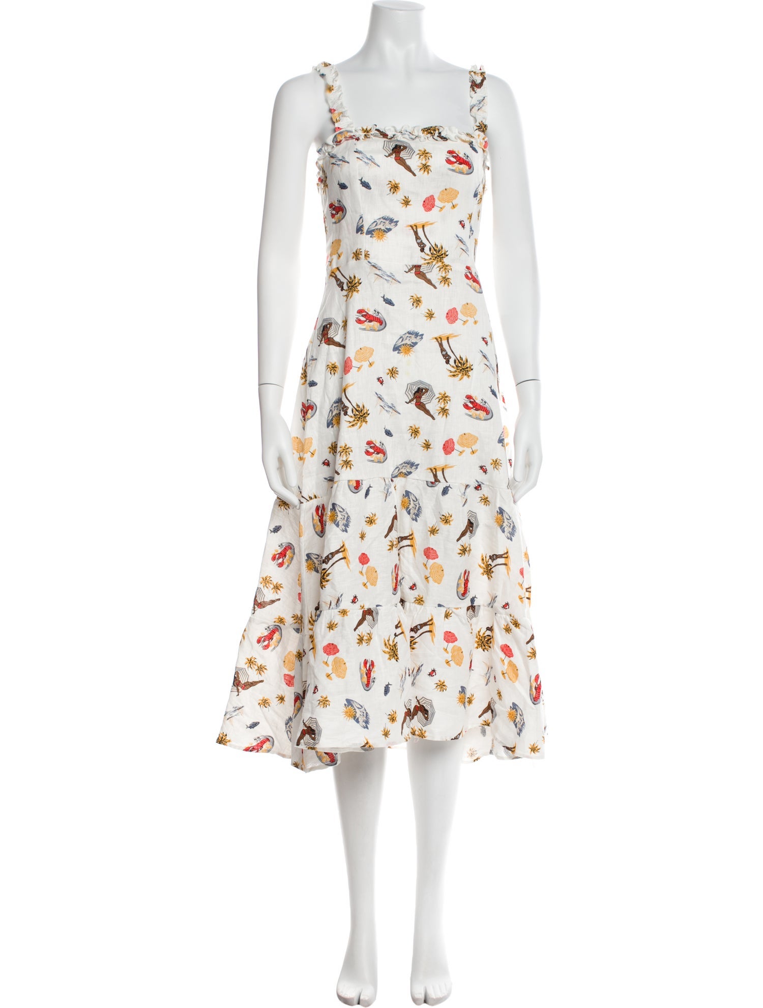 Reformation Linen Midi Length Dress