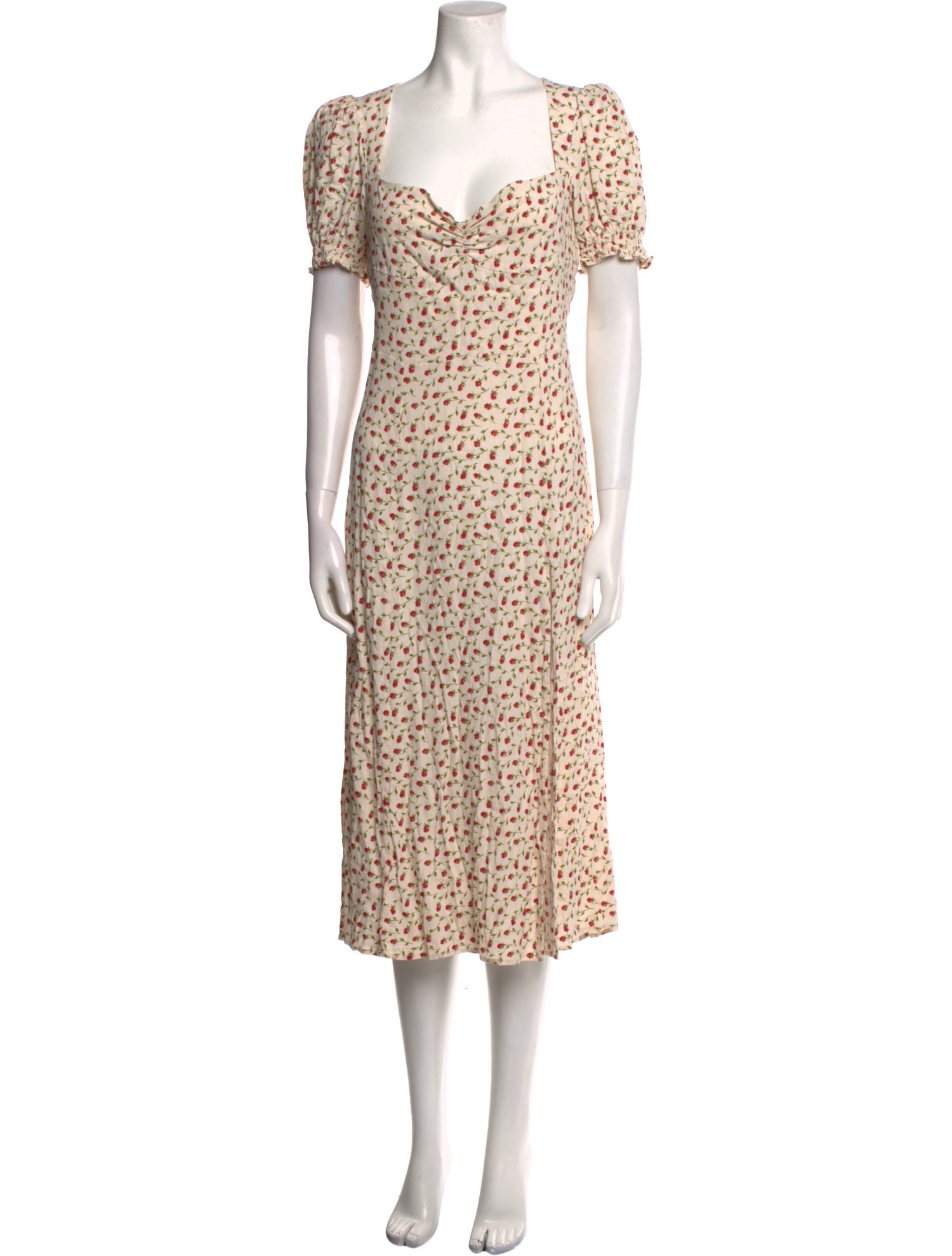 Reformation Floral Print Midi Length Dress