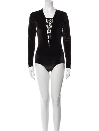 Reformation V-Neck Long Sleeve Bodysuit