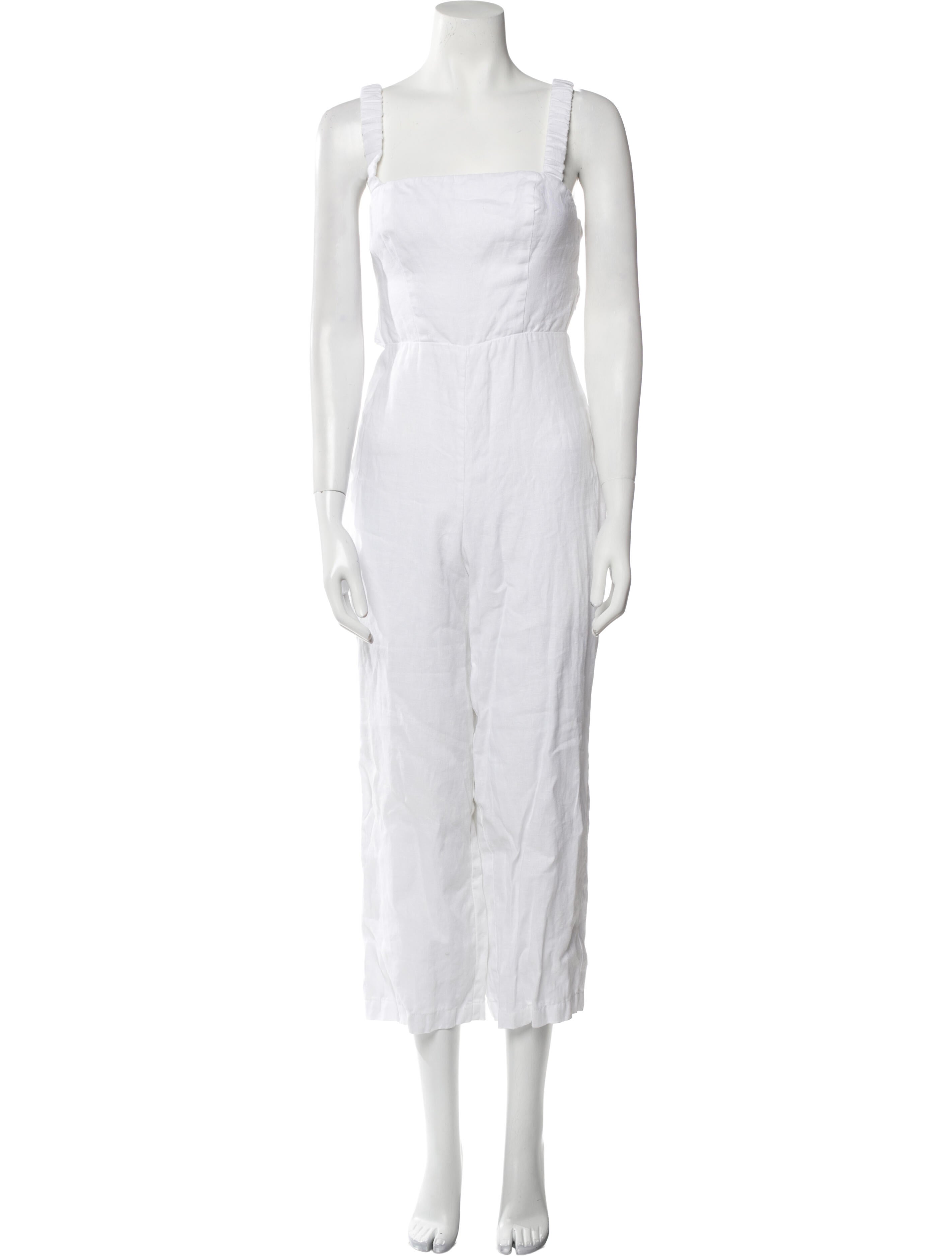 Reformation Linen Square Neckline Jumpsuit