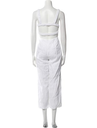 Reformation Linen Square Neckline Jumpsuit