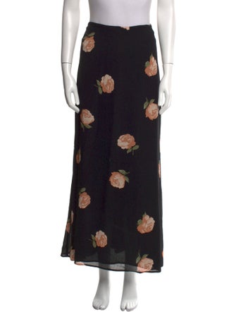 Reformation Floral Print Midi Length Skirt