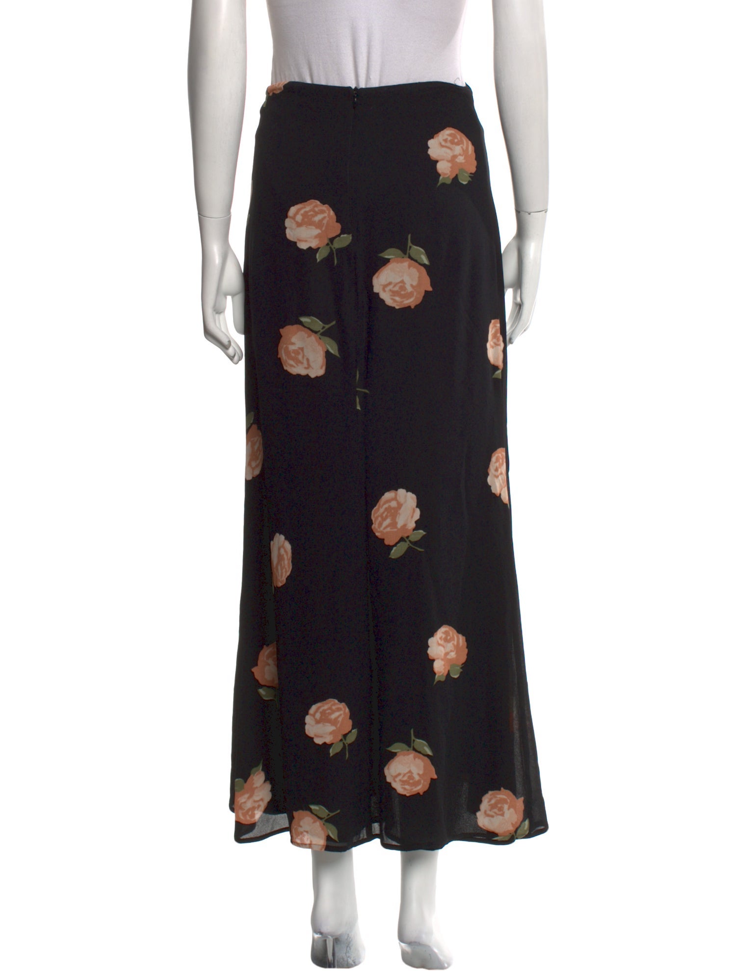 Reformation Floral Print Midi Length Skirt