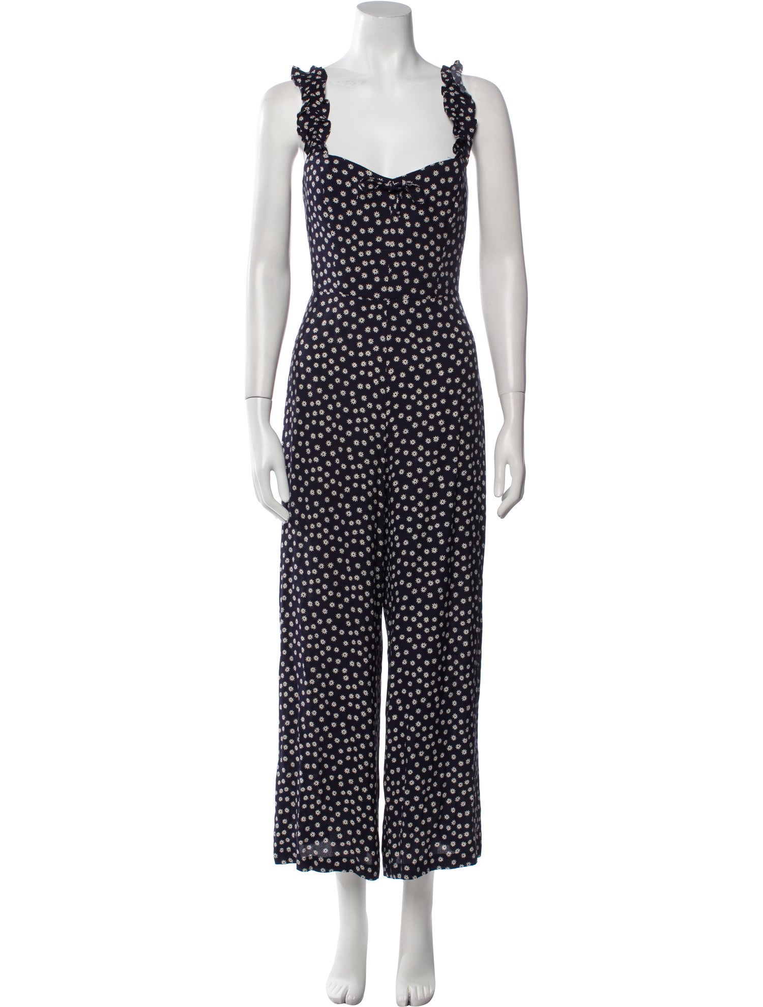 Reformation Floral Print Square Neckline Jumpsuit
