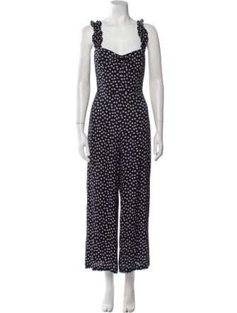 Reformation Floral Print Square Neckline Jumpsuit