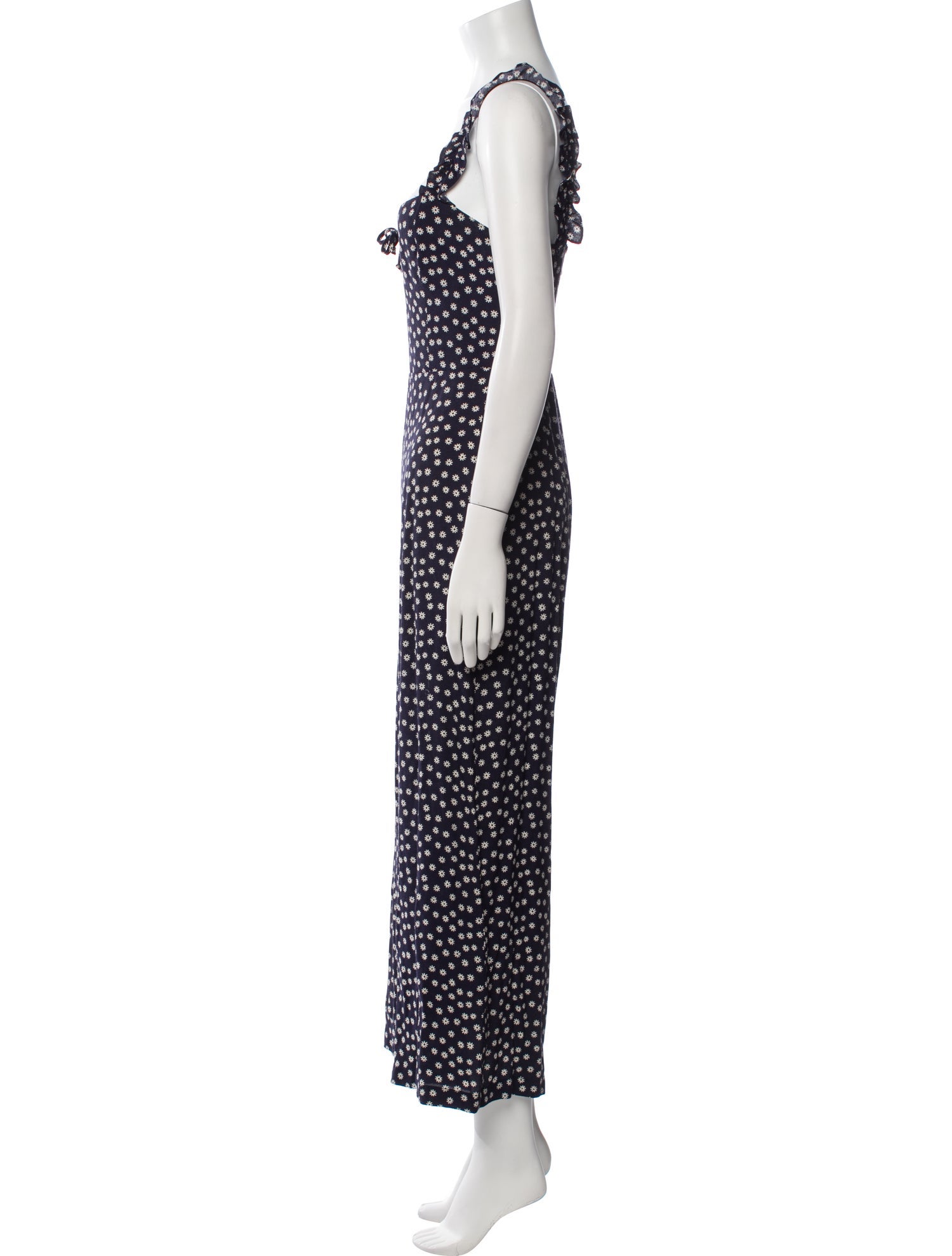 Reformation Floral Print Square Neckline Jumpsuit