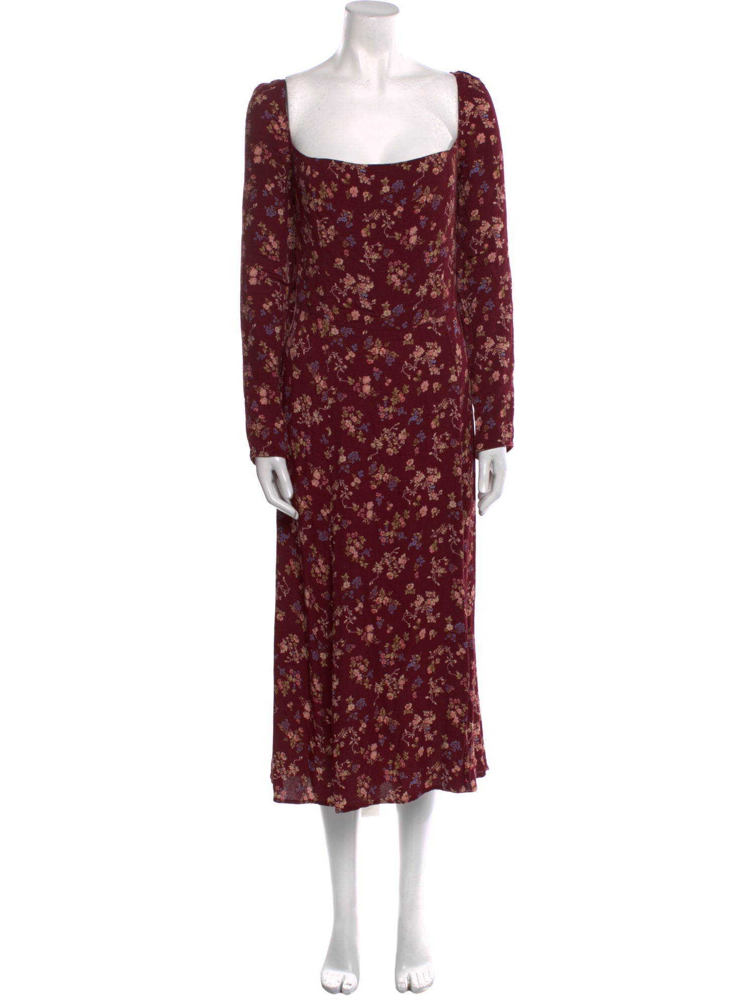 Reformation Floral Print Midi Length Dress