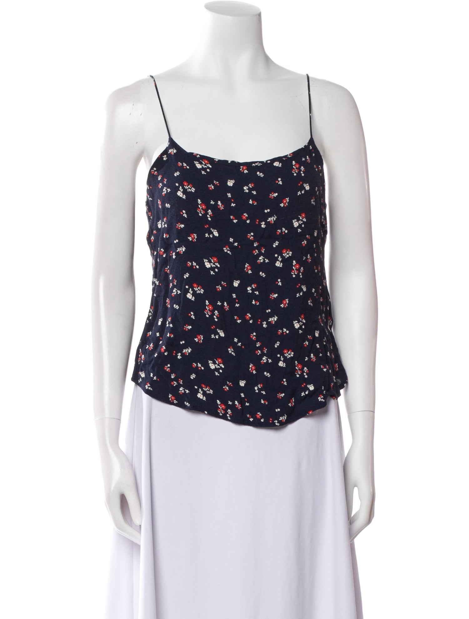 Reformation Floral Print Square Neckline Top