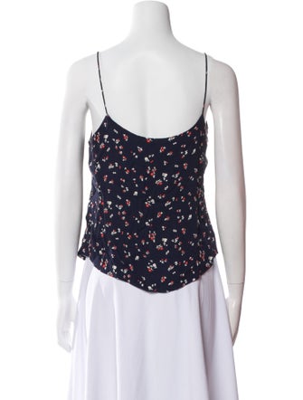 Reformation Floral Print Square Neckline Top