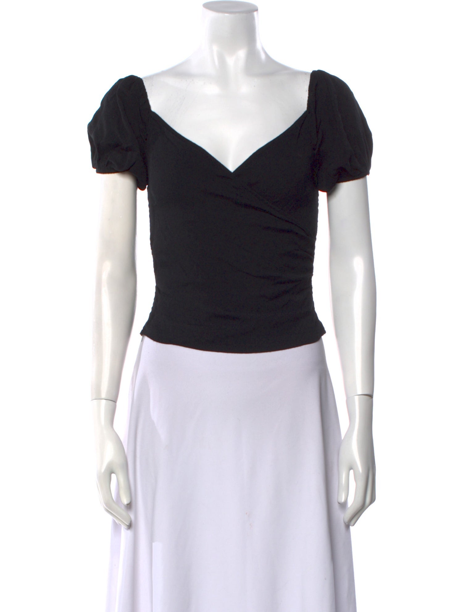 Reformation V-Neck Short Sleeve Crop Top