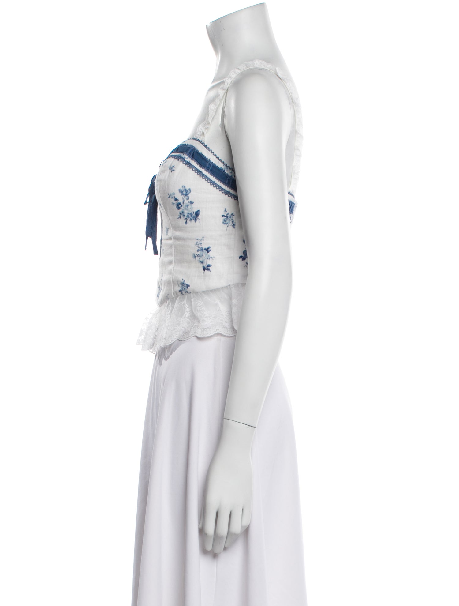 Reformation Linen Floral Print Crop Top