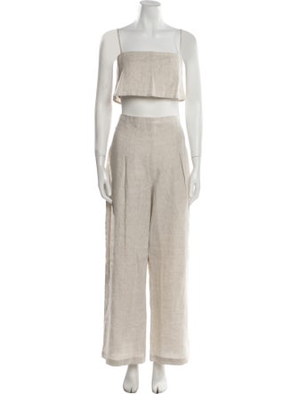 Reformation Linen Pleated Accents Pant Set