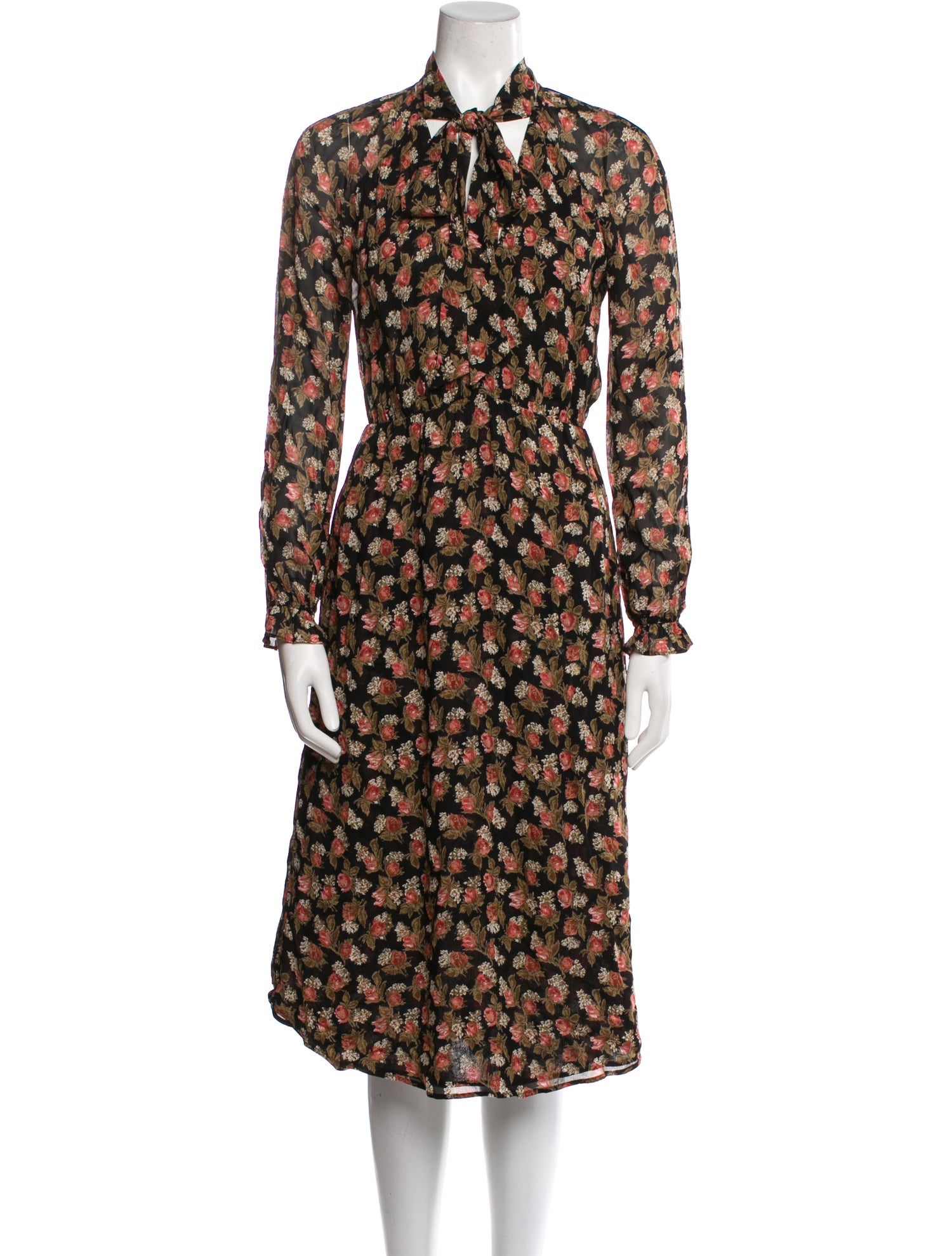 Reformation Floral Print Midi Length Dress