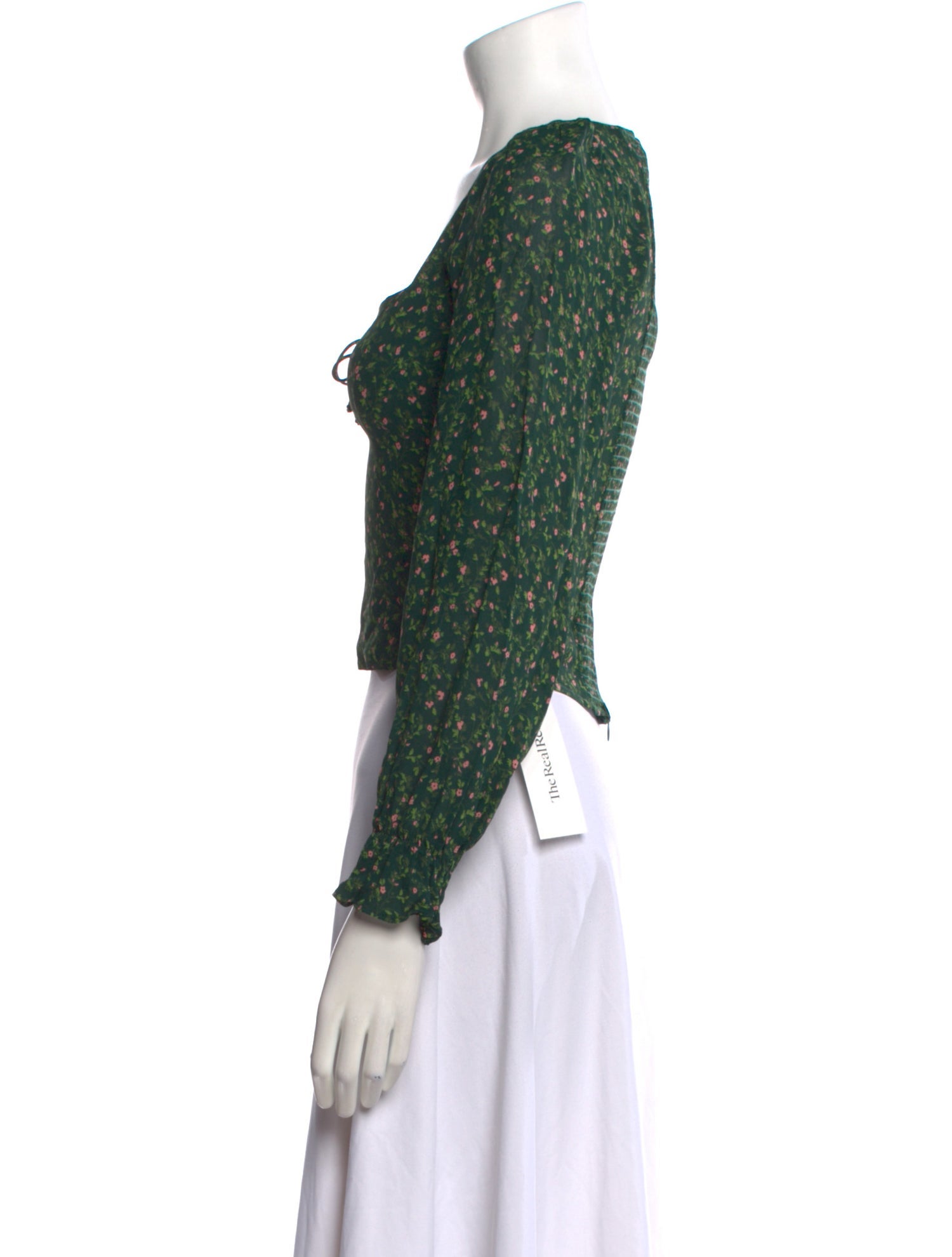 Reformation Floral Print Square Neckline Crop Top