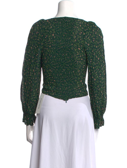 Reformation Floral Print Square Neckline Crop Top