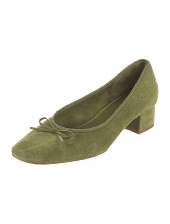 Reformation Suede Bow Accents Pumps