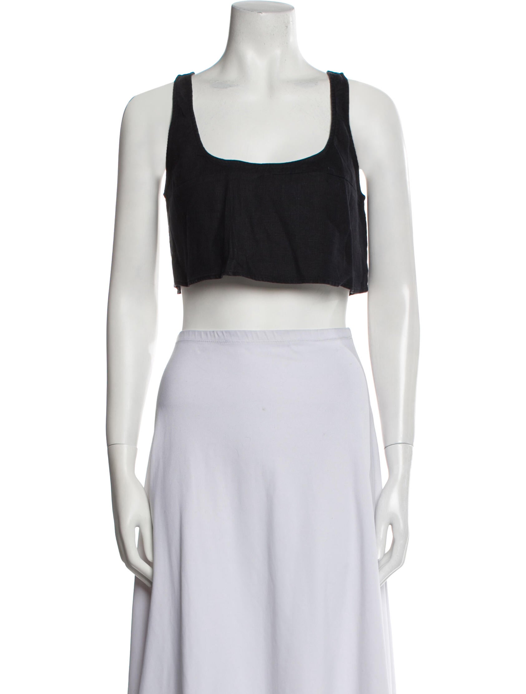 Reformation Linen Square Neckline Crop Top