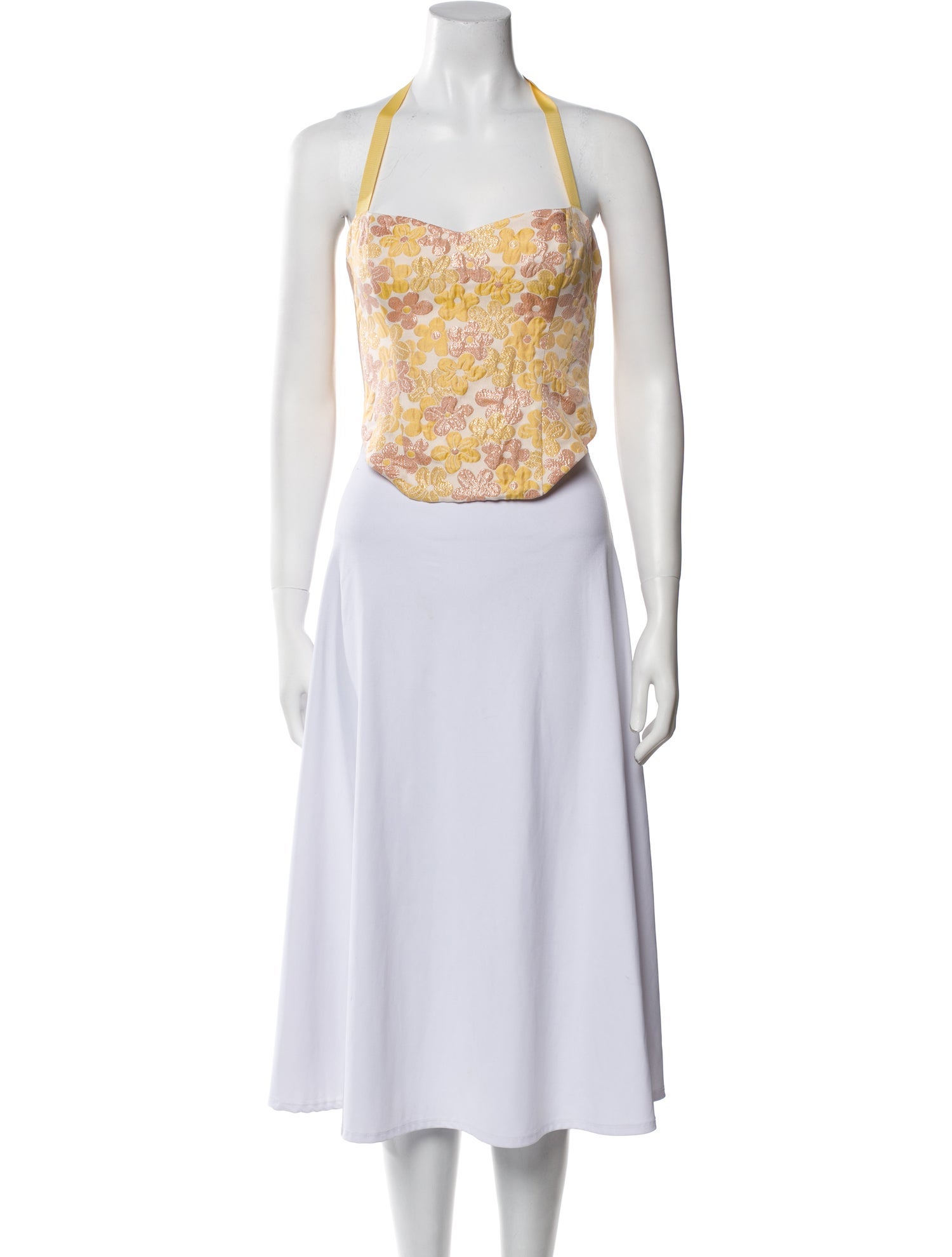 Reformation Patterned Halterneck Crop Top w/ Tags