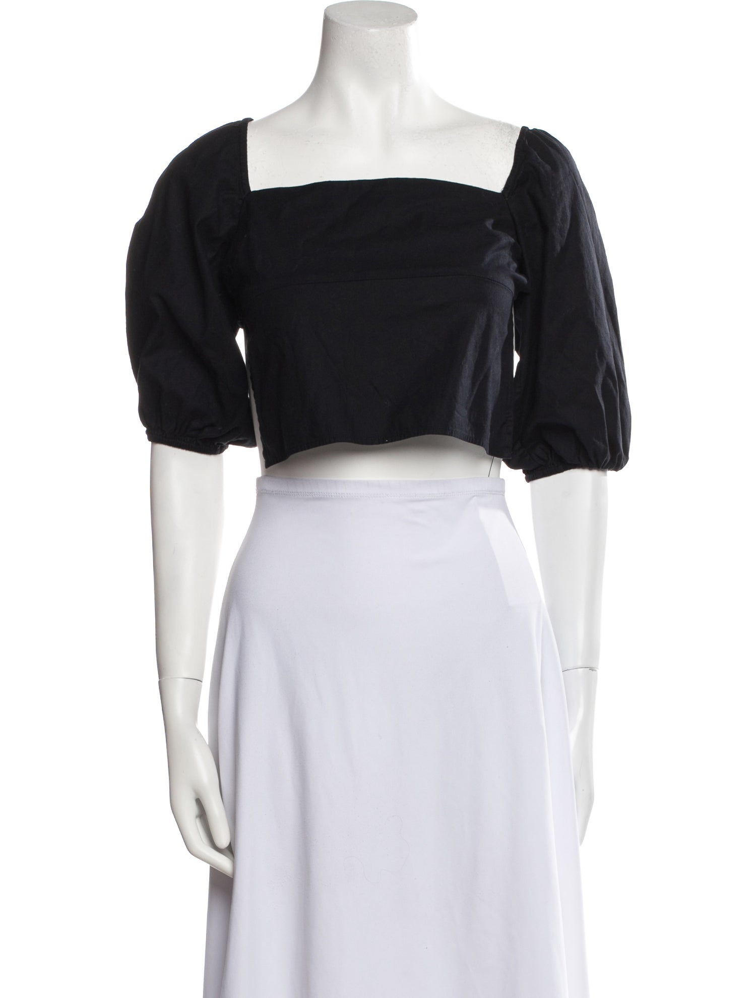 Reformation Square Neckline Short Sleeve Crop Top