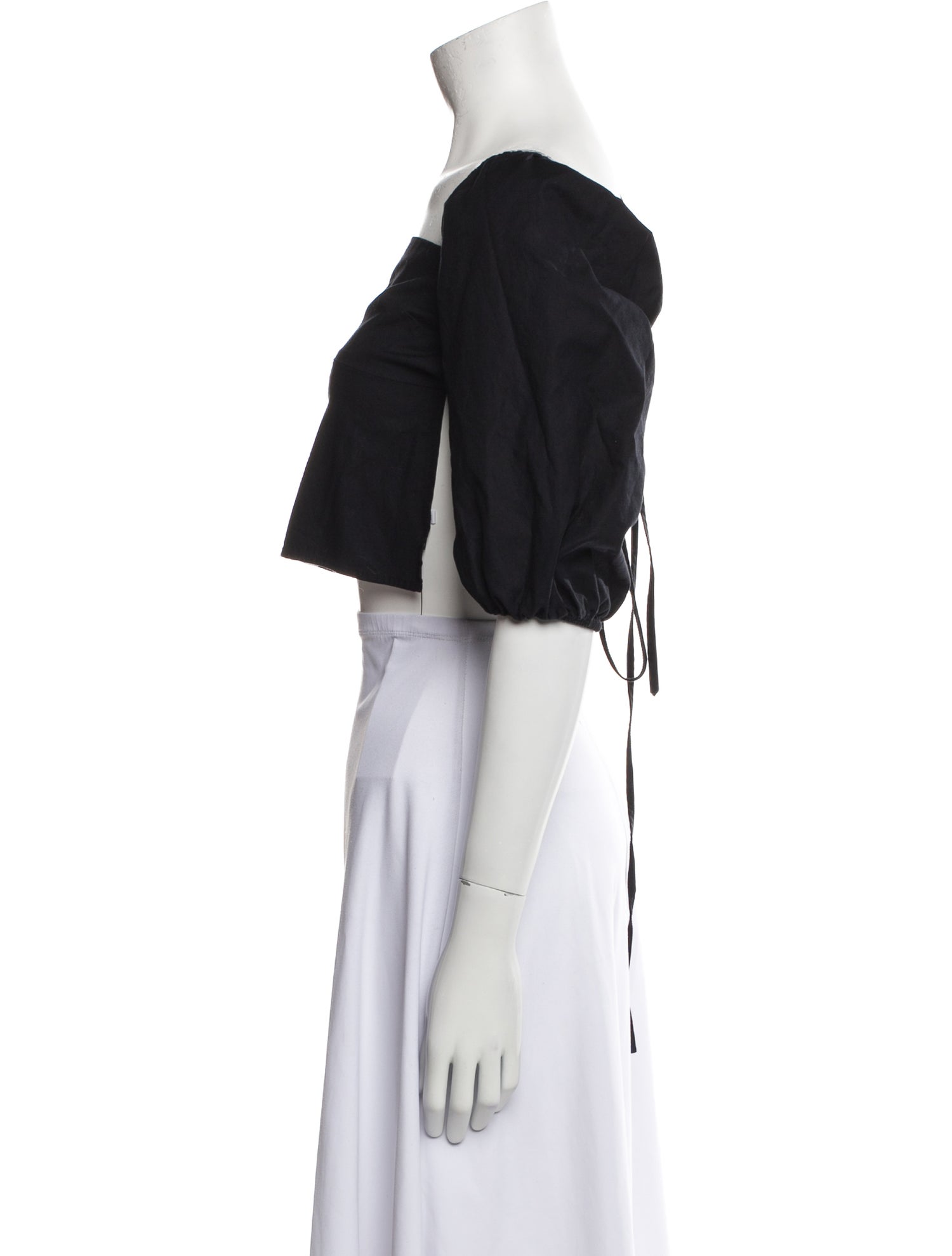 Reformation Square Neckline Short Sleeve Crop Top