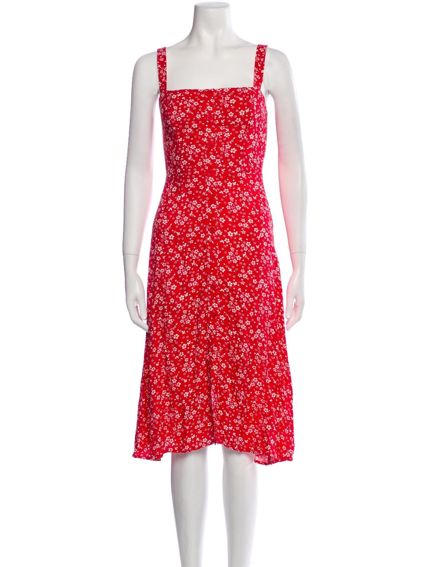Reformation Floral Print Knee-Length Dress