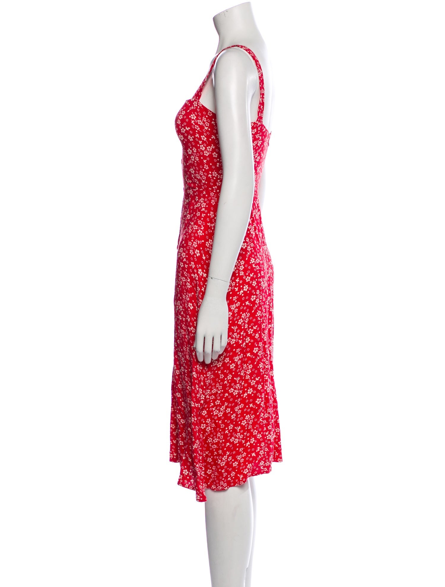 Reformation Floral Print Knee-Length Dress