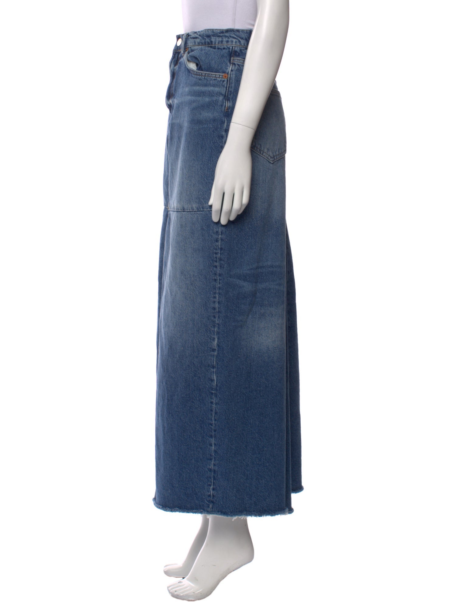 Reformation Distressed Accents Midi Length Skirt