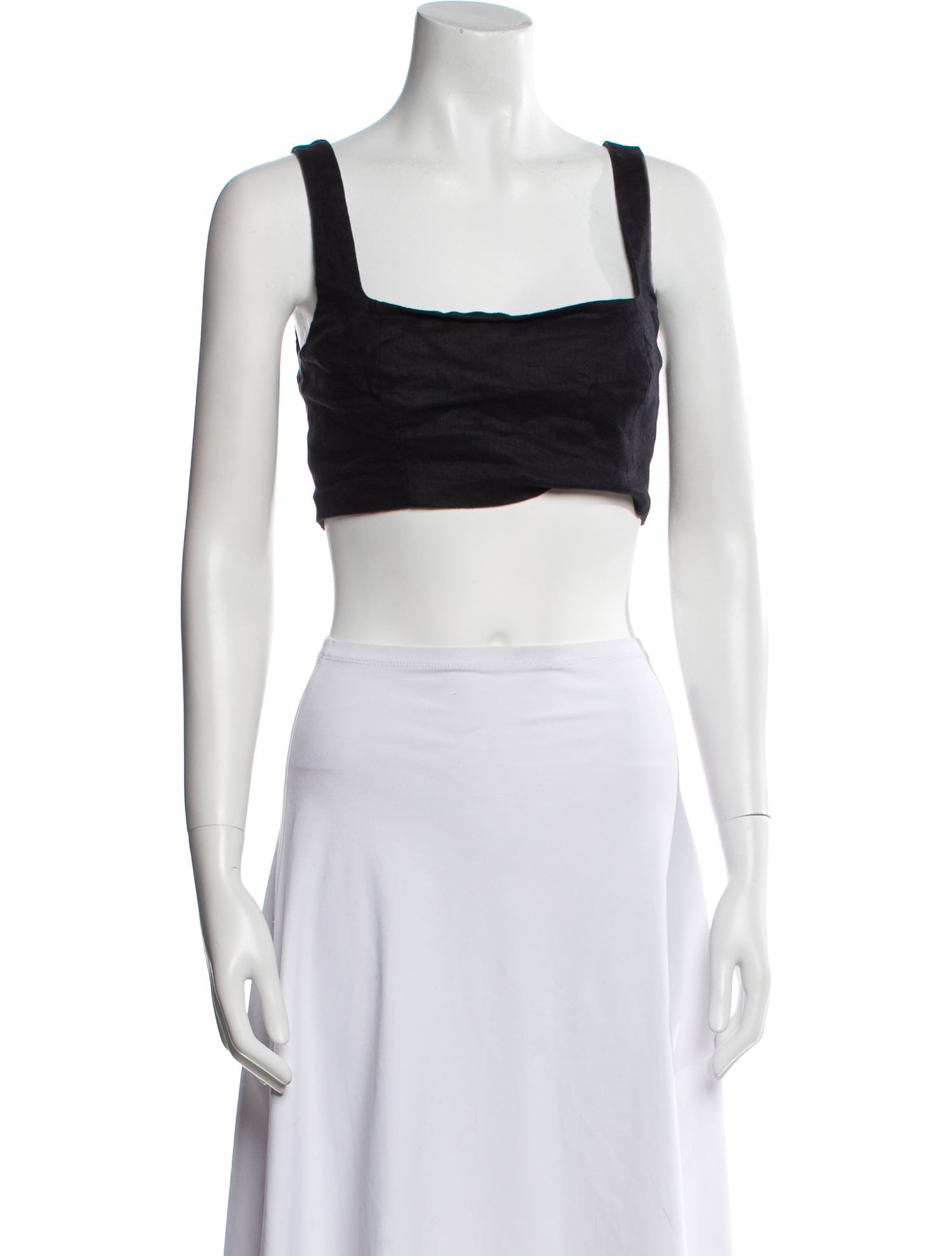 Reformation Linen Square Neckline Crop Top