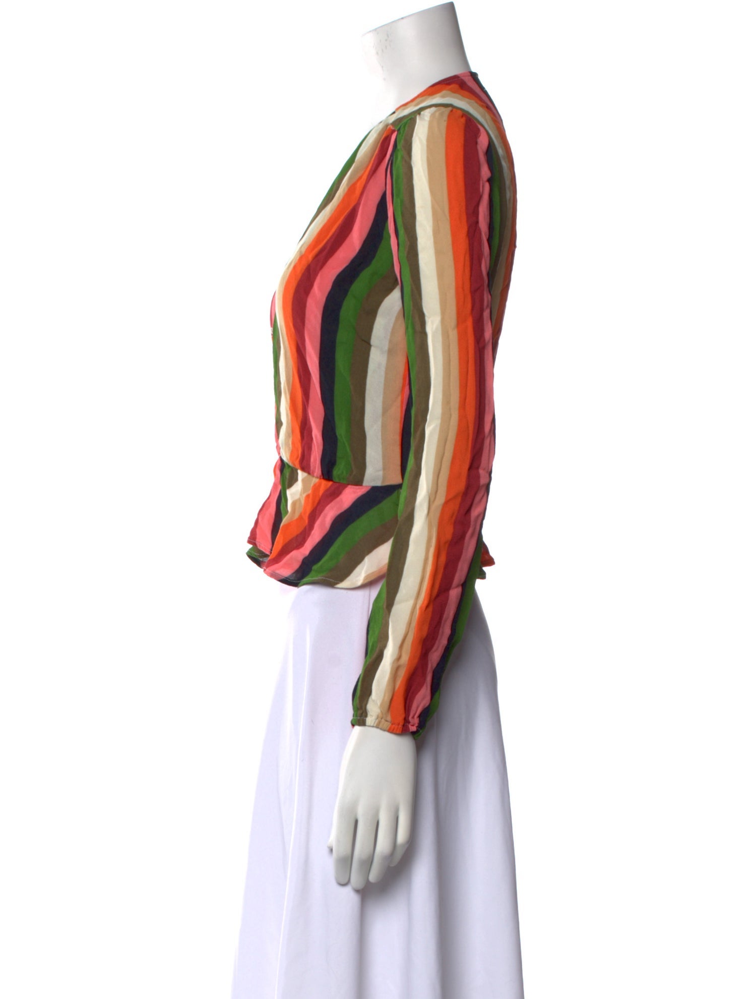 Reformation Striped V-Neck Blouse