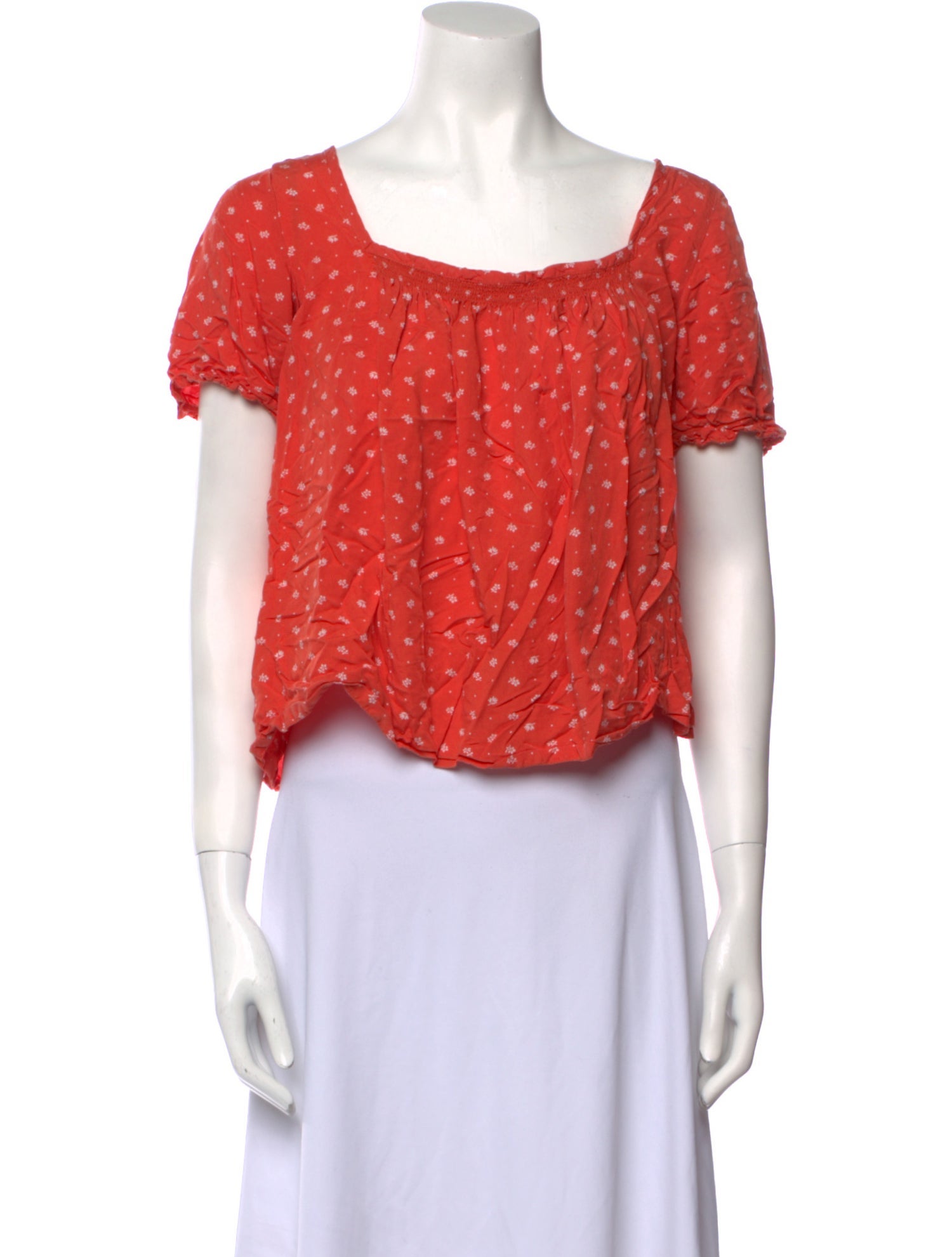 Reformation Printed Square Neckline Crop Top