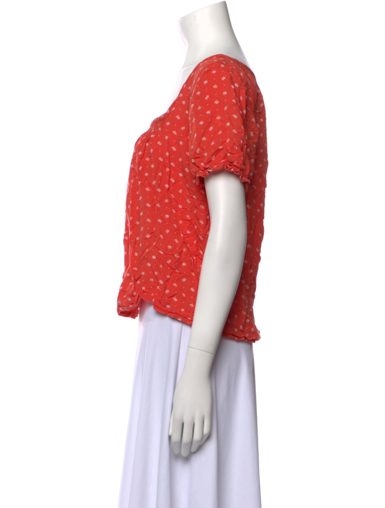 Reformation Printed Square Neckline Crop Top