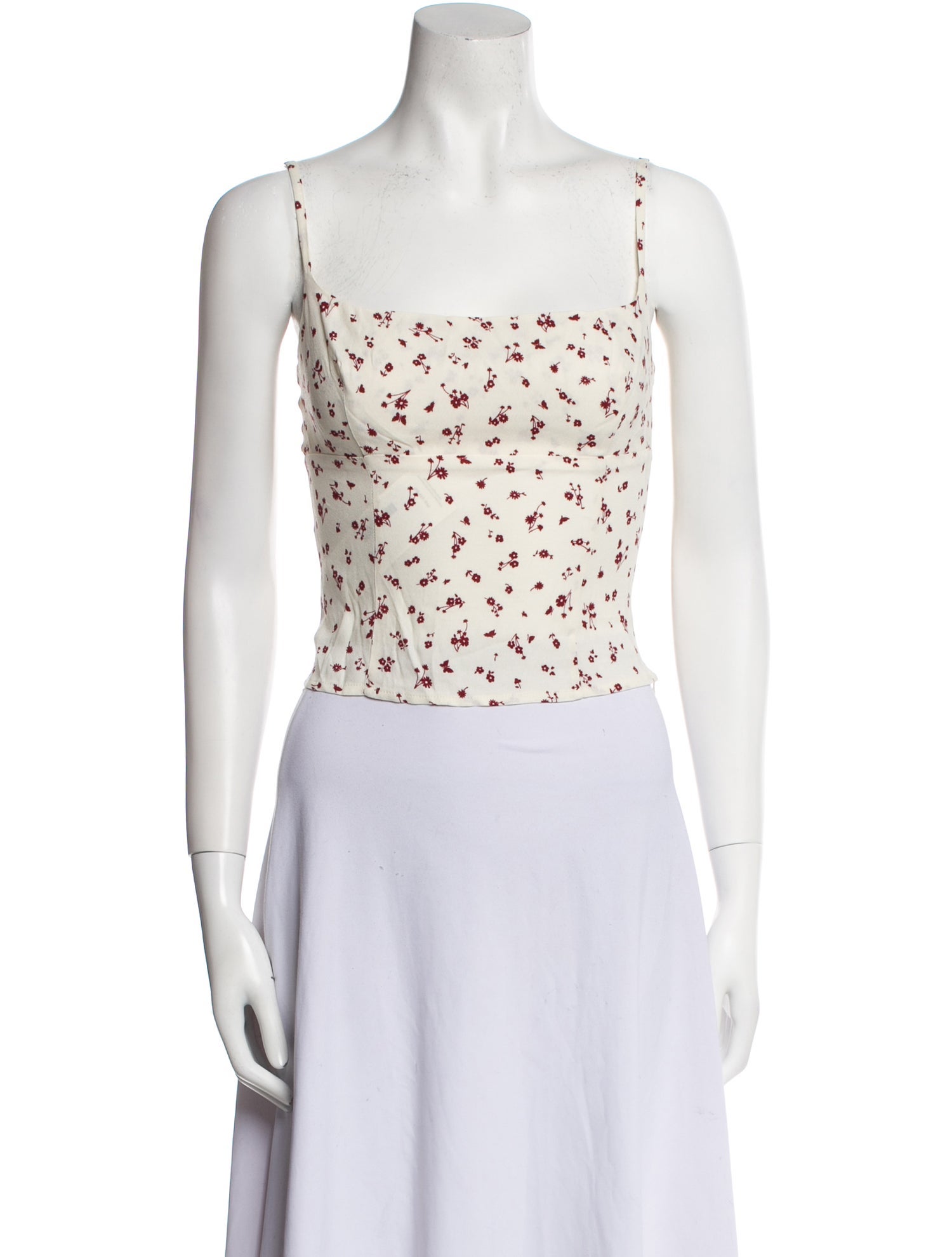 Reformation Floral Print Square Neckline Crop Top w/ Tags