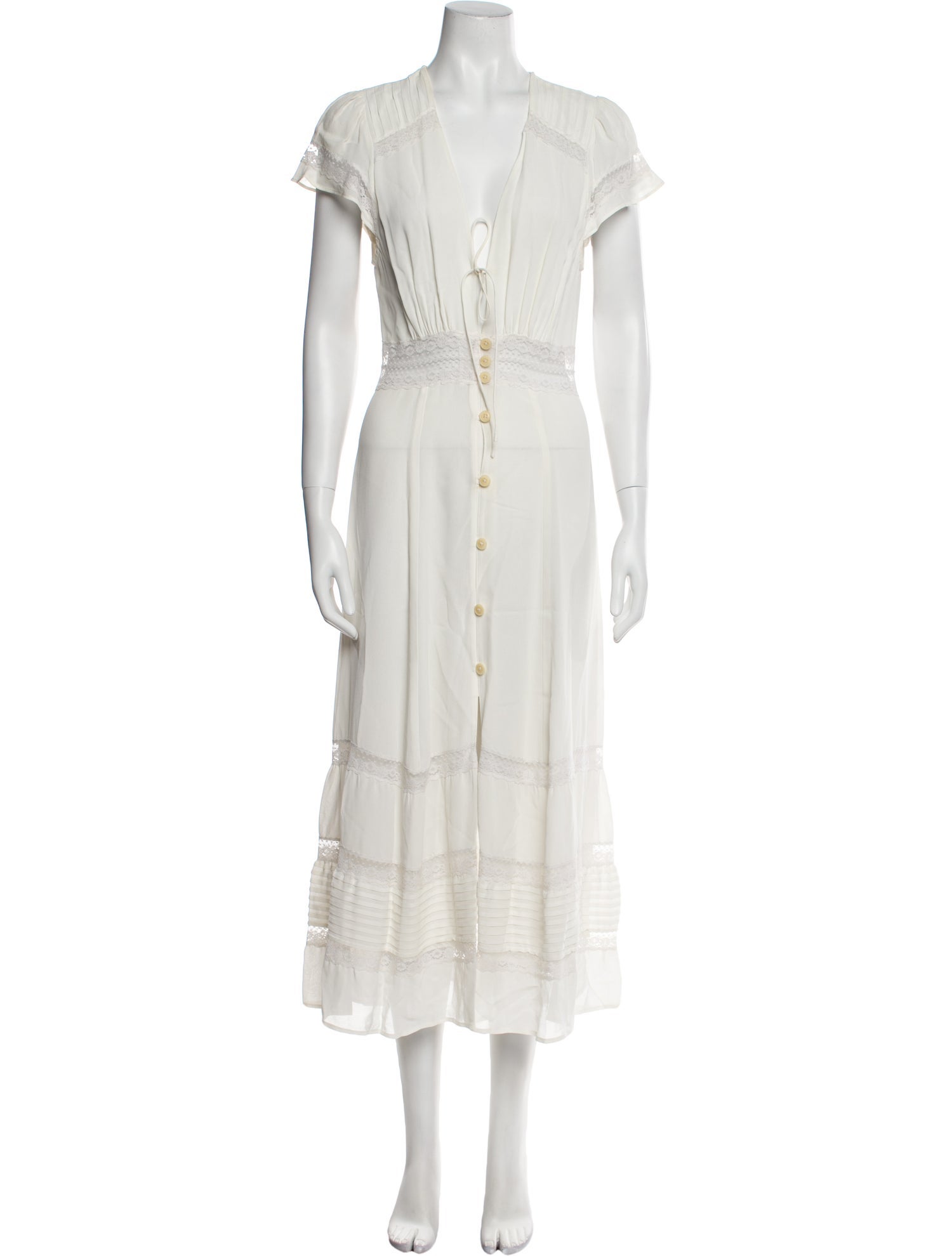 Reformation V-Neck Long Dress