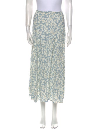 Reformation Floral Print Midi Length Skirt