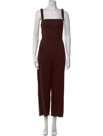Reformation Linen Square Neckline Jumpsuit