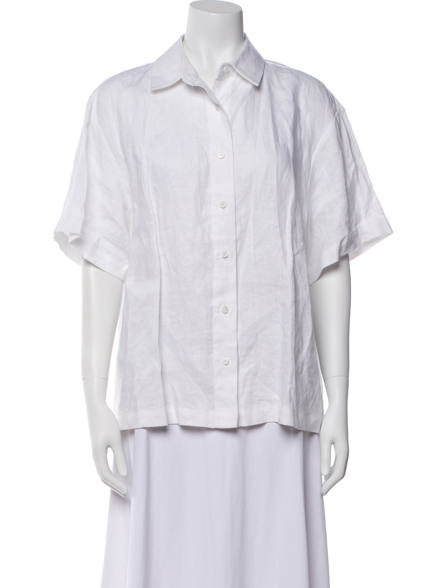 Reformation Linen Short Sleeve Button-Up Top