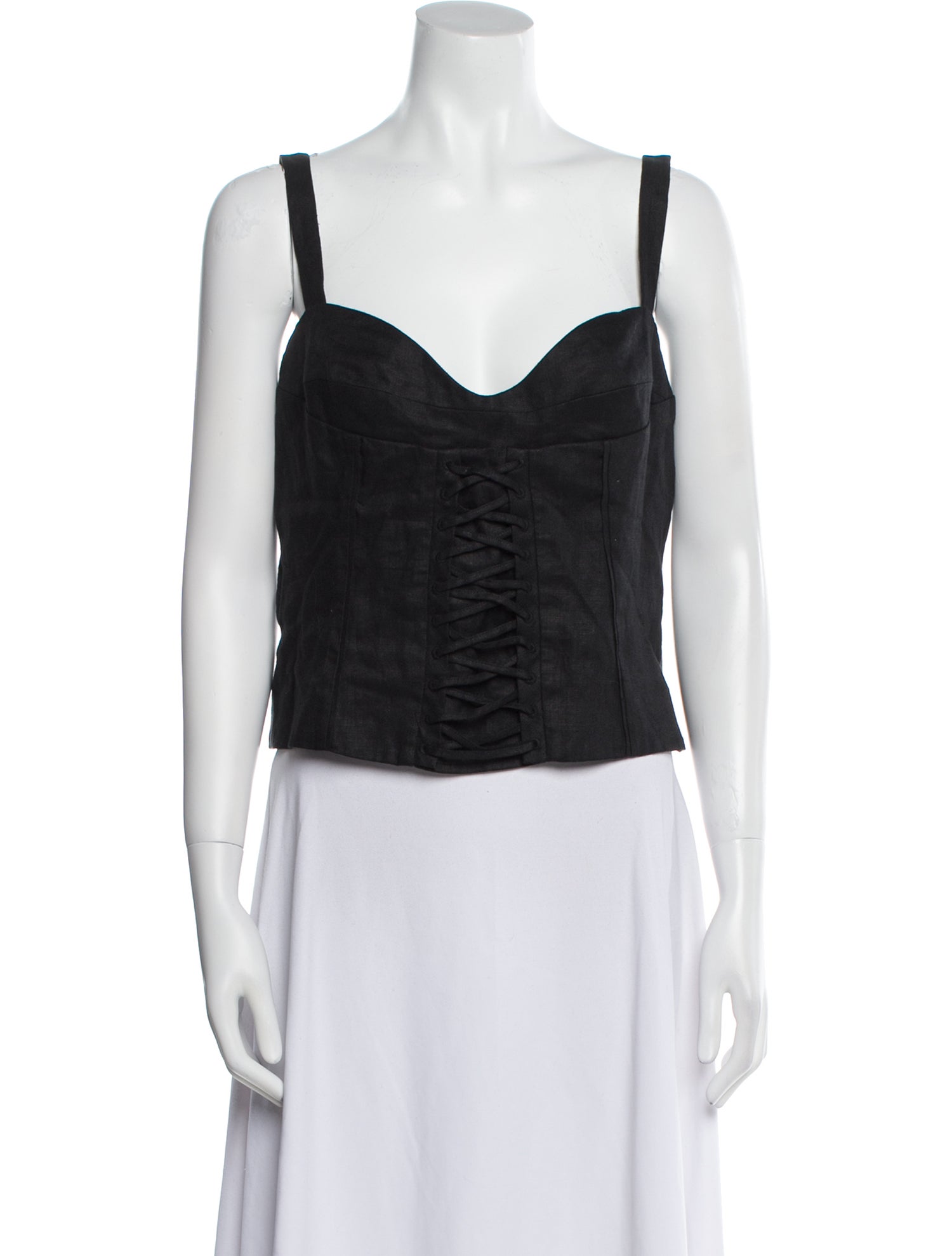 Reformation Linen V-Neck Crop Top