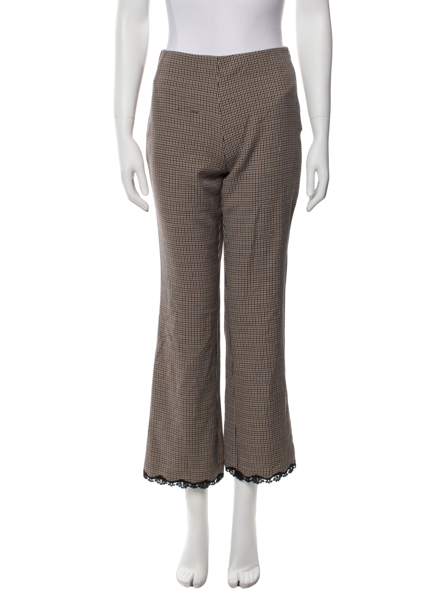 Reformation Houndstooth Print Wide Leg Pants