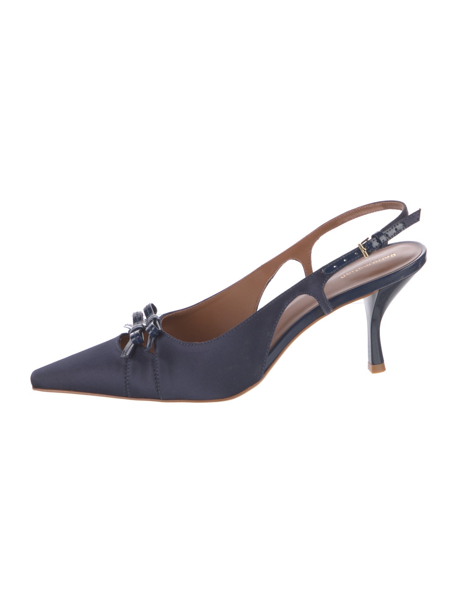 Reformation Leather Bow Accents Slingback Pumps
