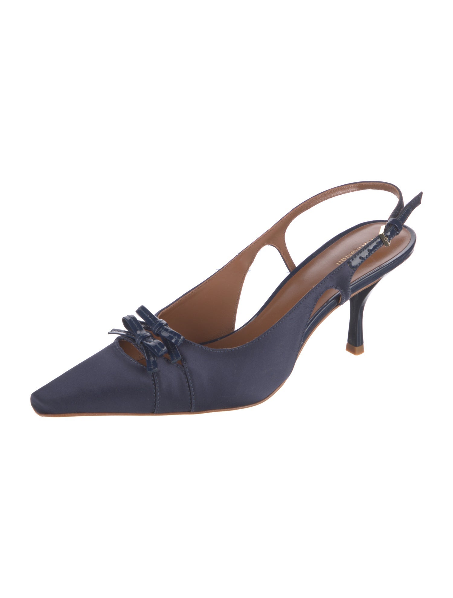 Reformation Leather Bow Accents Slingback Pumps