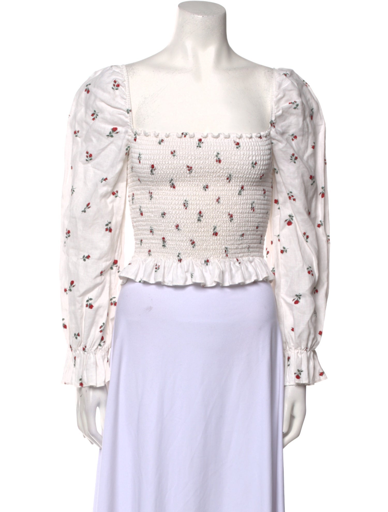 Reformation Linen Floral Print Crop Top