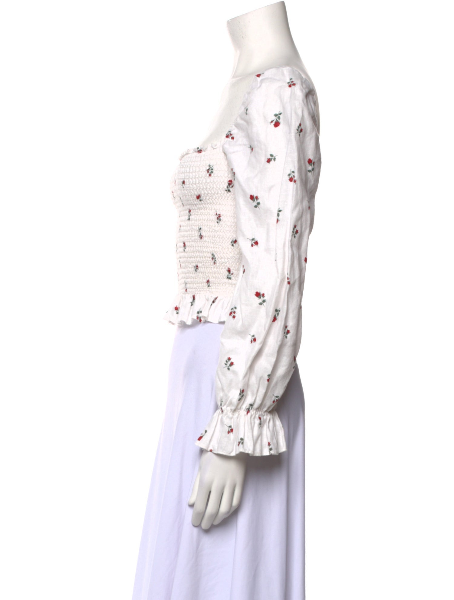 Reformation Linen Floral Print Crop Top