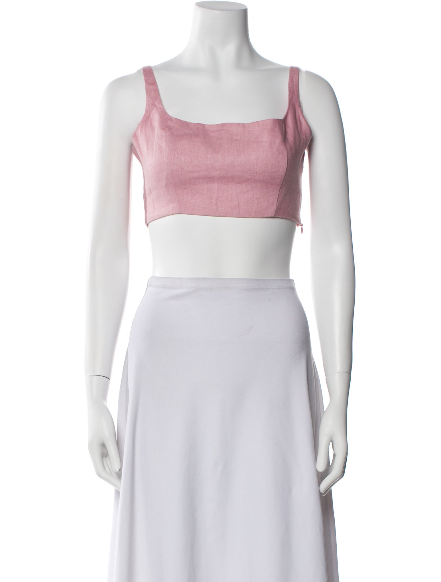 Reformation Linen Square Neckline Crop Top