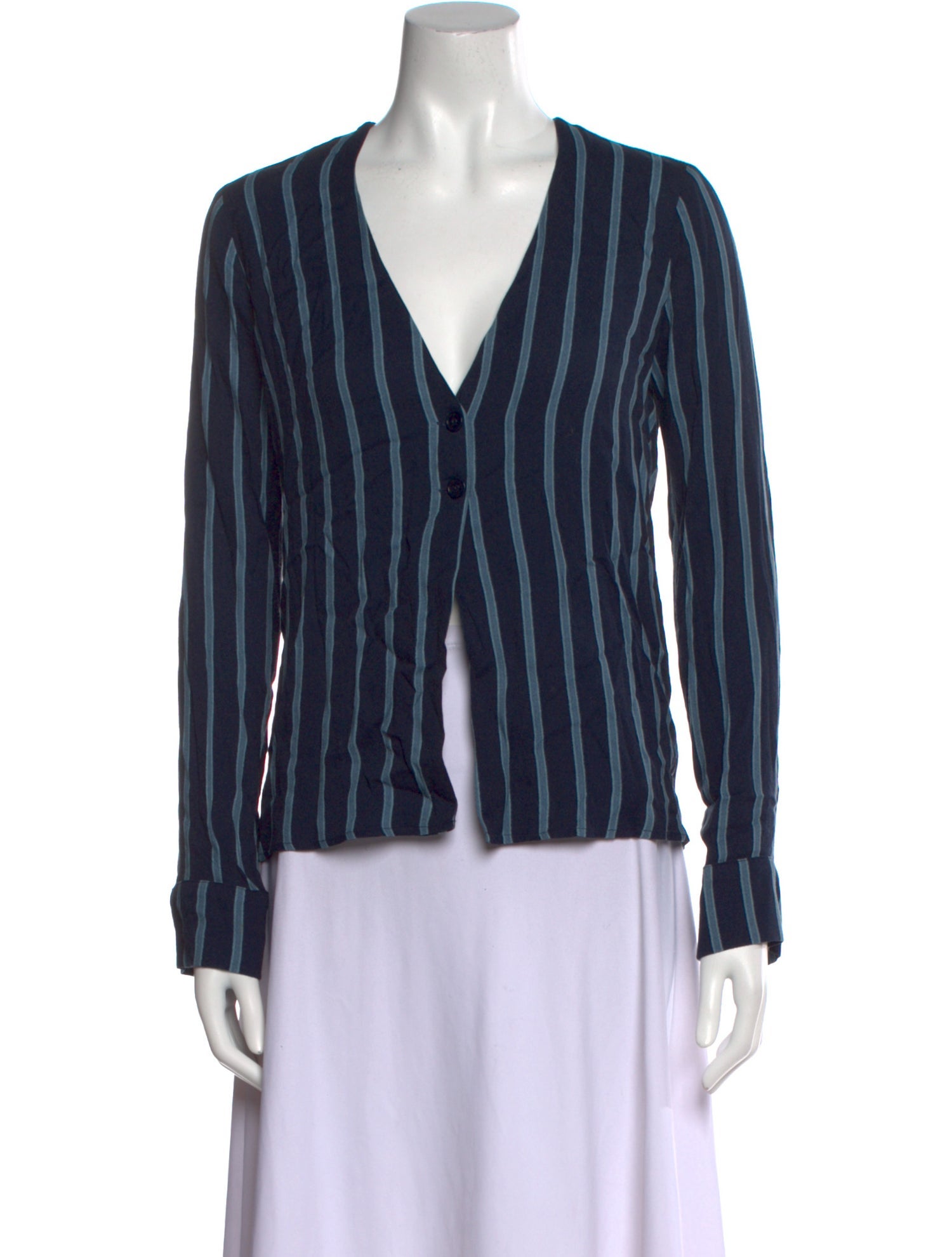 Reformation Striped V-Neck Blouse