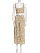 Reformation Linen Plaid Print Skirt Set