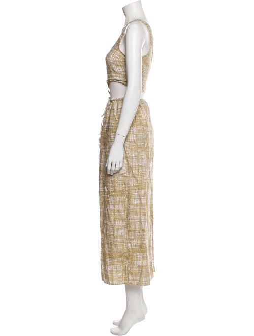 Reformation Linen Plaid Print Skirt Set