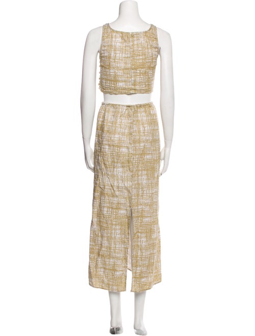 Reformation Linen Plaid Print Skirt Set