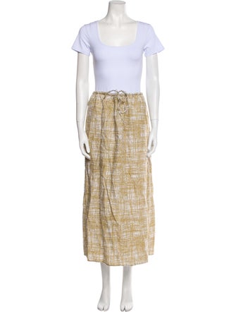 Reformation Linen Plaid Print Skirt Set