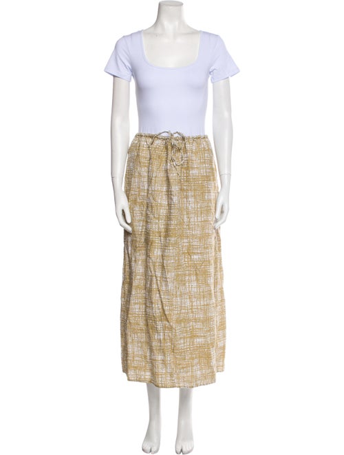 Reformation Linen Plaid Print Skirt Set